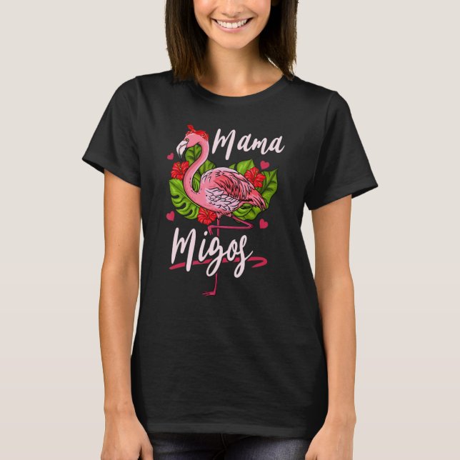 Camiseta Dia de as mães Migos Cute Flamingo Mãe (Frente)