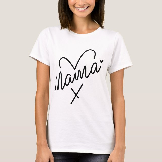 Camiseta Dia de as mães Mumma Chic Preto e Branco Minimalis (Frente)