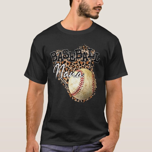 Camiseta Dia de as mães Nana Leopard de Baseball Softball (Frente)