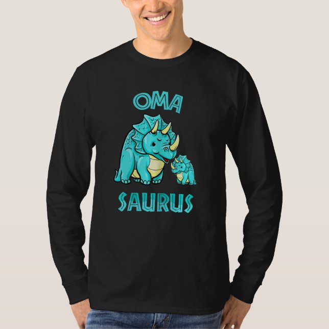 Camiseta Dia de as mães Omasaurus Rex Dinossaur Oma Saurus  (Frente)