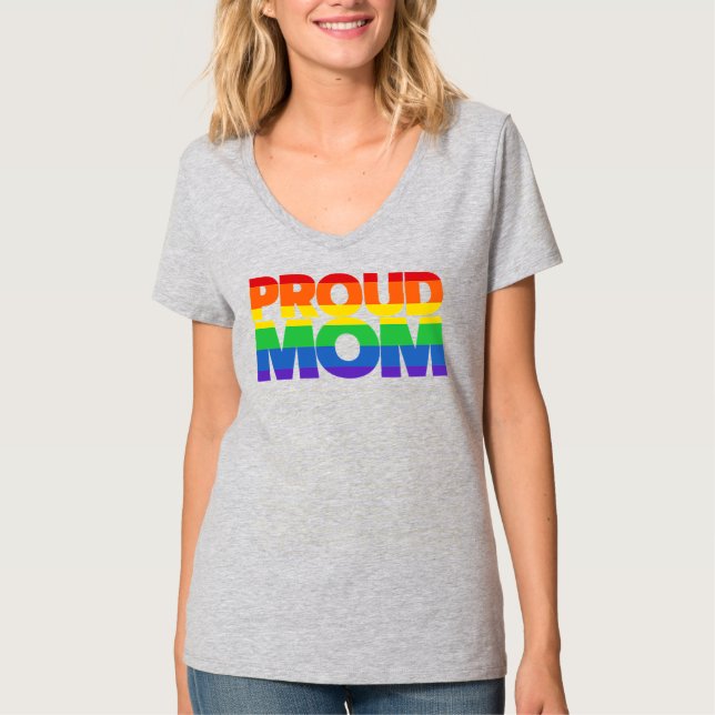 Camiseta Dia de as mães Orgulho gay Orgulhosa Mãe LGBT Pai (Frente)