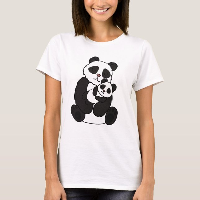Camiseta Dia de as mães Panda Bear Love Mães Pandas (Frente)