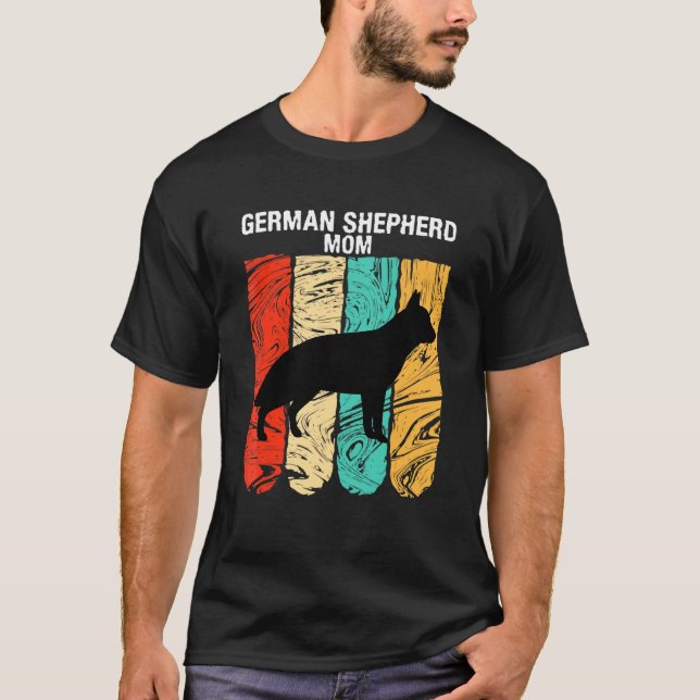 Camiseta Dia de as mães Para Cachorro Mãe German shepherd (Frente)