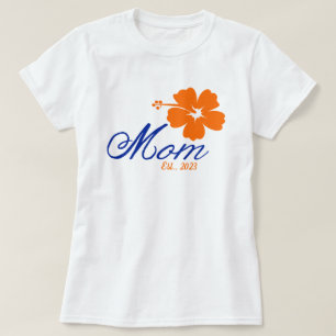 Camiseta Dia de as mães Personalizado Estabelecido Pela Flo