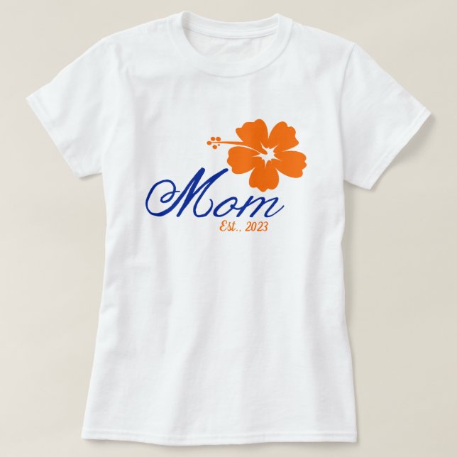 Camiseta Dia de as mães Personalizado Estabelecido Pela Flo (Frente do Design)
