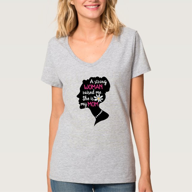 Camiseta Dia de as mães Rosa Forte Inspiracional (Frente)