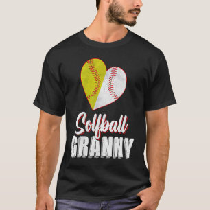 Camiseta Dia de as mães S da Bola do Coração da Avó de Base