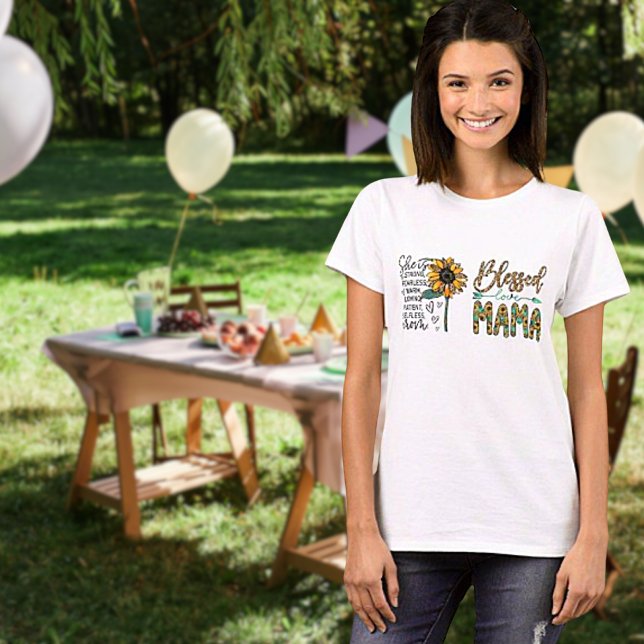 Camiseta dia de as mães T-Shirt "Mãe Abençoada" (Criador carregado)