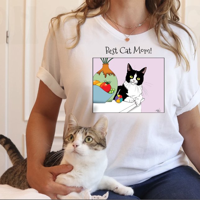 Camiseta Dia de as mães Tuxedo Cat (Criador carregado)