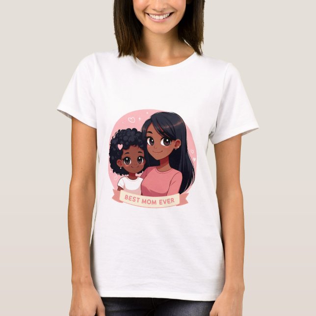 Camiseta Dia de as mães - Uma mãe e sua filha (Frente)