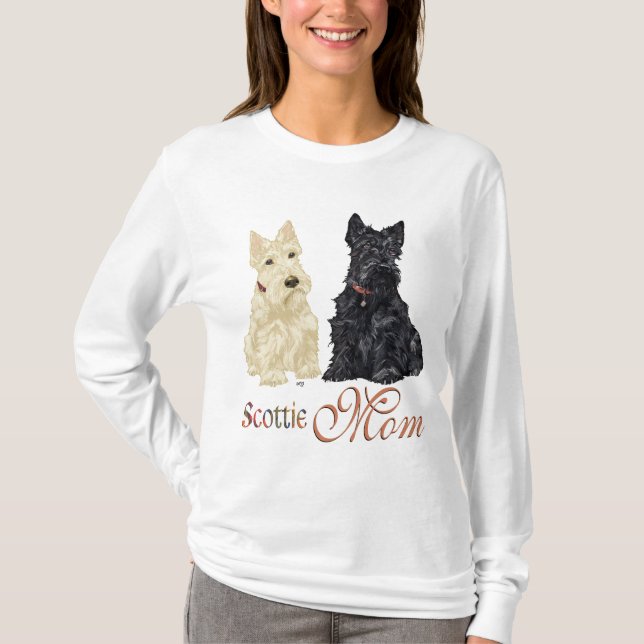 Camiseta Dia de as mães Whaten & Black Scotties (Frente)