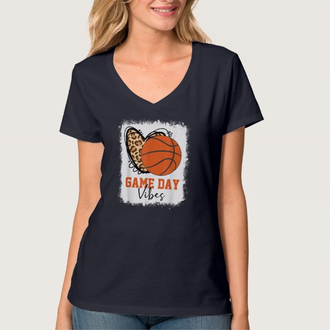 Camiseta Dia de Basquete Branqueado Vibes de Basquete Mãe (Frente)