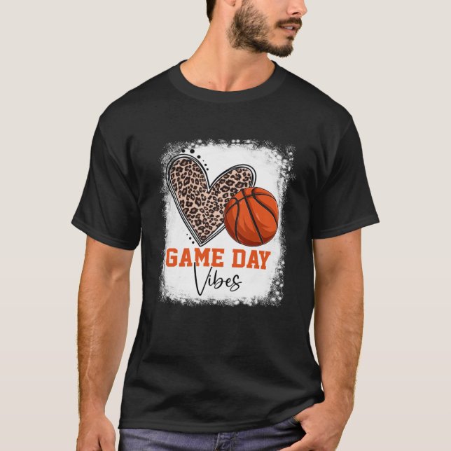 Camiseta Dia de Basquete Branqueado Vibes de Basquete Mãe (Frente)