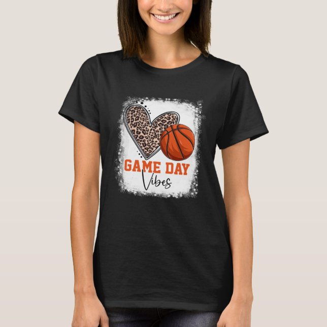 Camiseta Dia de Basquete Branqueado Vibes de Basquete Mãe (Frente)