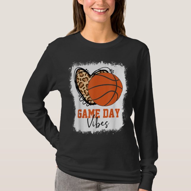 Camiseta Dia de Basquete Branqueado Vibes de Basquete Mãe (Frente)