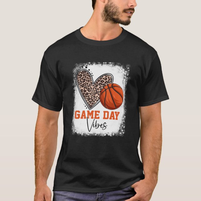 Camiseta Dia de Basquete Branqueado Vibes de Basquete Mãe (Frente)