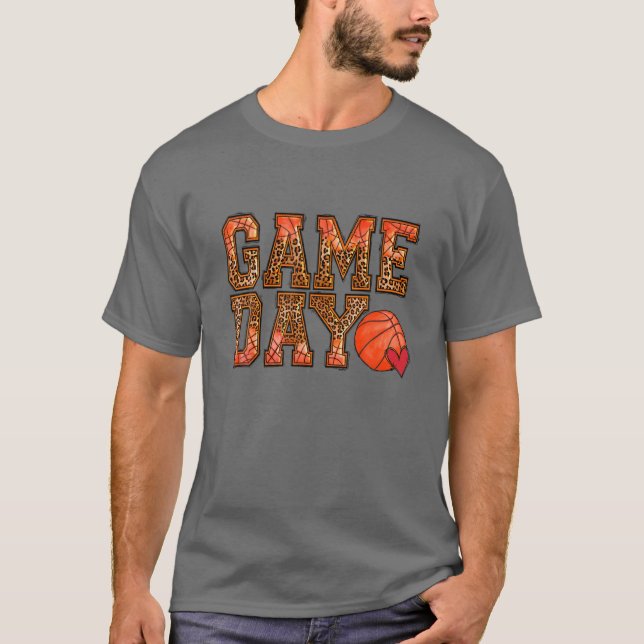 Camiseta Dia de Basquete Leopard Vibes Basquete Mãe M (Frente)