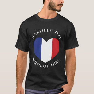 Camiseta Dia de Bastilha Rapariga de Aniversário 14 de julh