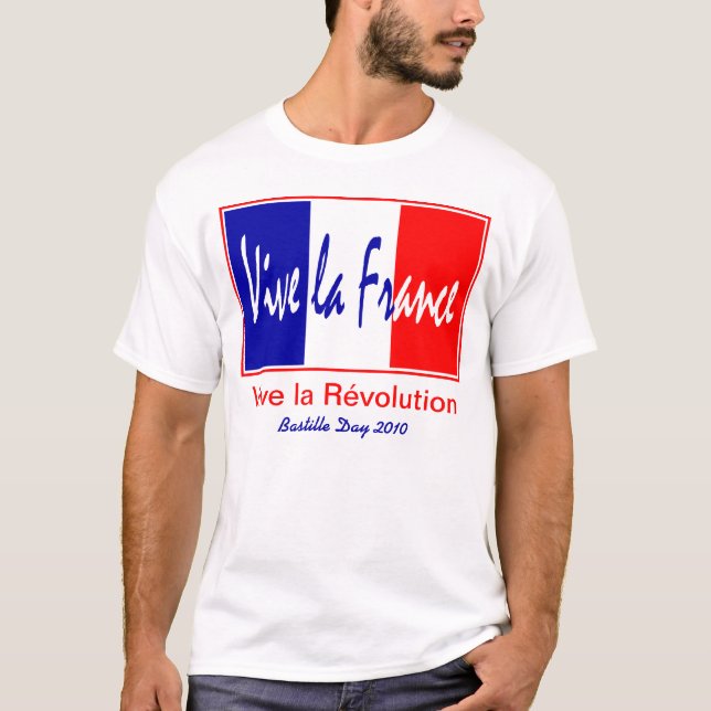 Camiseta Dia de Bastille francês, o 14 de julho, La France (Frente)