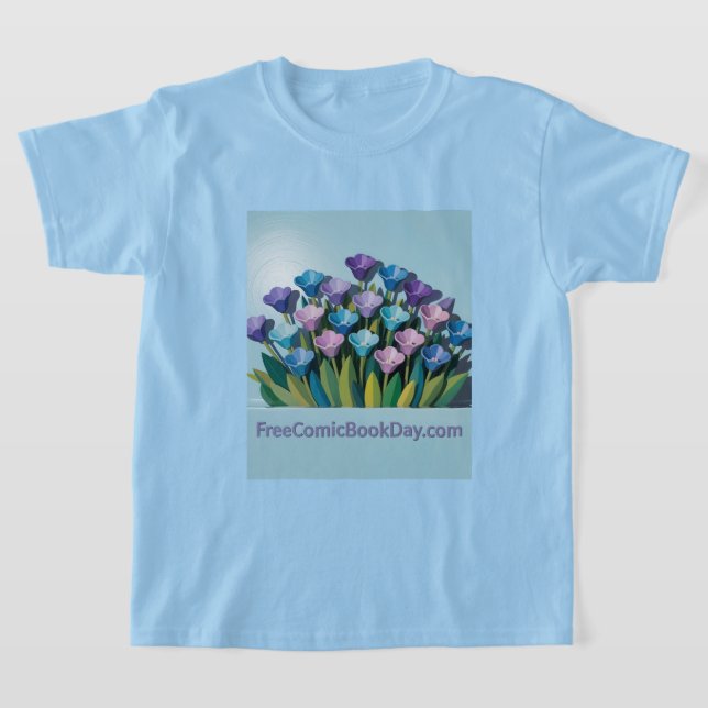 Camiseta Dia de BD Livre Flor Camisa-T Meninas (Postura )