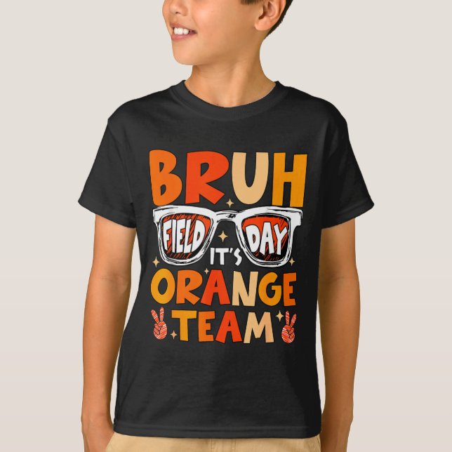 Camiseta Dia de campo Bruh time equipe laranja vamos começa (Frente)