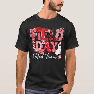 Camiseta Dia de Campo Equipe Vermelha Divertido Para Dia de