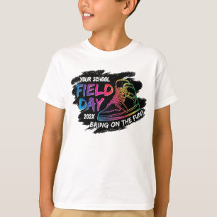 Camiseta Dia de Campo na Escola de Tênis Arco-íris Neon Per