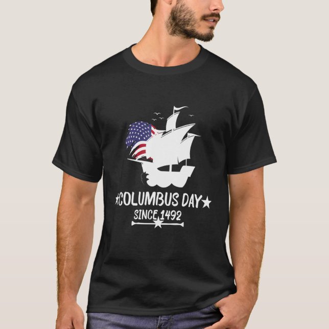 Camiseta Dia de Colombo Desde 1492 Perfeito para o Dia de C (Frente)