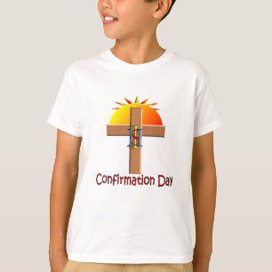 Camiseta Dia de Confirmação Católica para Crianças