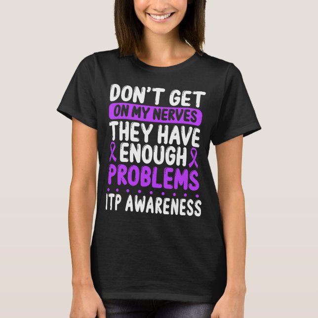 Camiseta Dia de Consciência ITP de Sobrevivência ITP Púrpur (Frente)