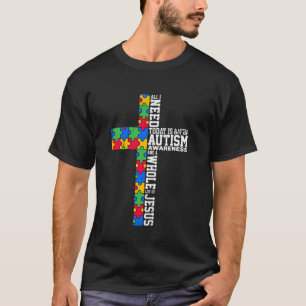 Camiseta Dia de Conscientização do Autismo Cristo Cruz Peça