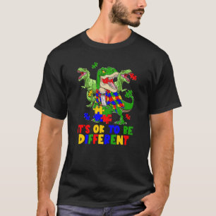 Camiseta Dia de Conscientização do Autismo Dinossauro Rex M