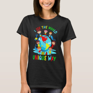 Camiseta Dia de Conscientização do Autismo Mãe e Pai Puzzle