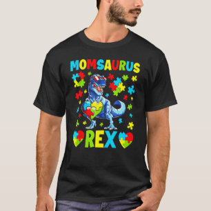 Camiseta Dia de Conscientização do Autismo Momsaurus Dinoss