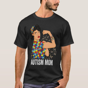 Camiseta Dia de Conscientização do Autismo Mulher Forte Mãe