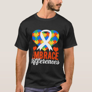 Camiseta Dia de Conscientização sobre Autismo-Abraçar Difer