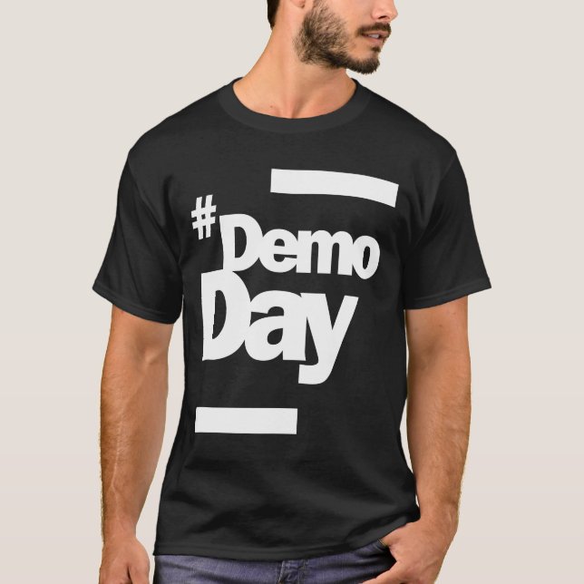 Camiseta Dia de demonstração - Hashtag Demoday (Frente)