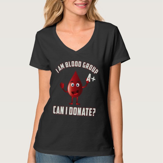 Camiseta Dia de Doação de Sangue do Grupo Sanguíneo A Posit (Frente)