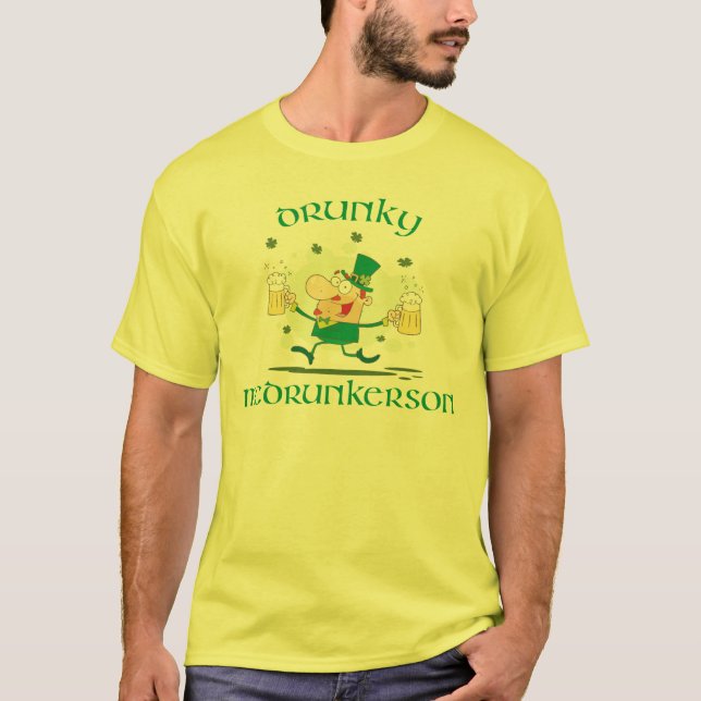 Camiseta Dia de Drunky McDrunkerson St Patrick engraçado (Frente)
