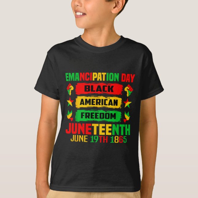 Camiseta Dia de emancipação Juneteenth negro 19 de junho de (Frente)