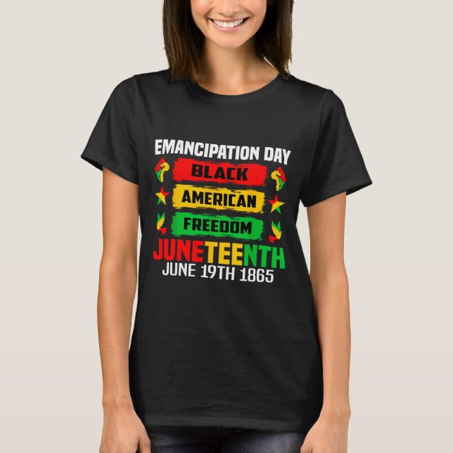 Camiseta Dia de emancipação Juneteenth negro 19 de junho de (Frente)