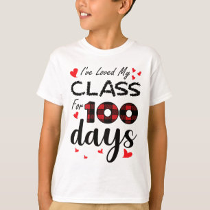 Camiseta Dia De Escola Eu Amo Minha Turma Há 100 Dias