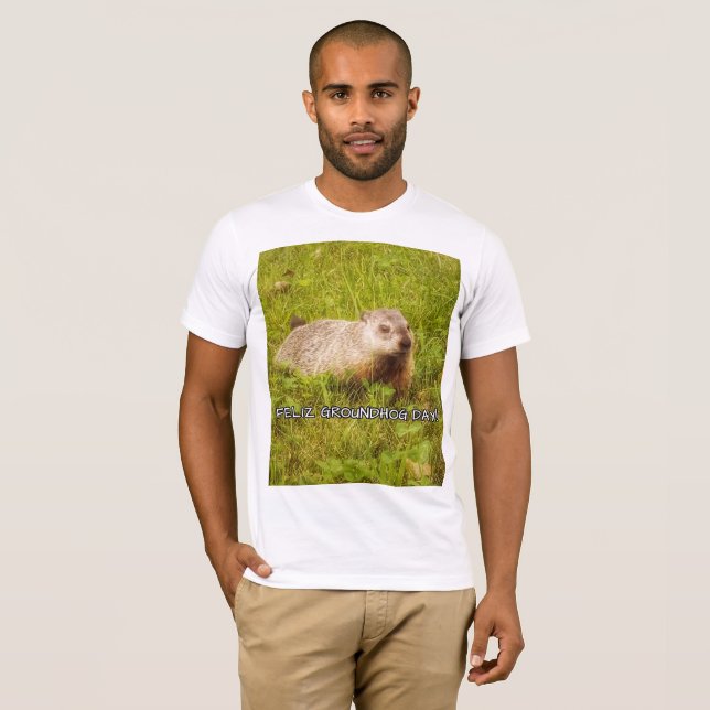Camiseta Dia de Feliz Groundhog! t-shirt (Frente Completa)