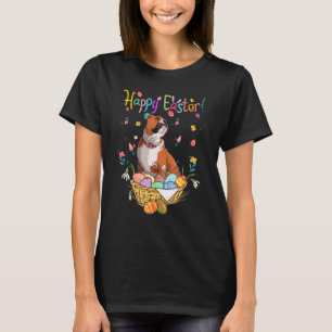 Camiseta Dia de Felz pascoa do Cachorro-Bolinho Coelho Ingl