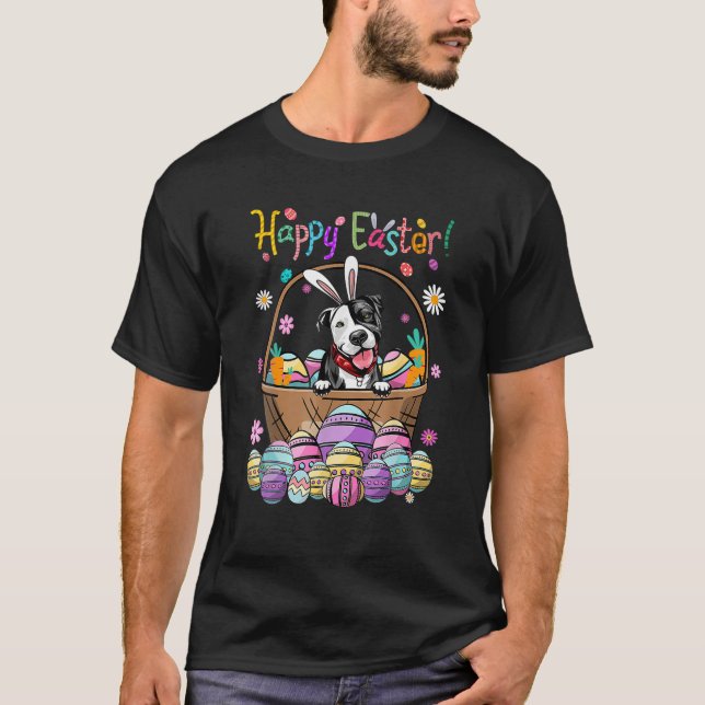 Camiseta Dia de Felz pascoa do Cachorro Borrão com Páscoa E (Frente)