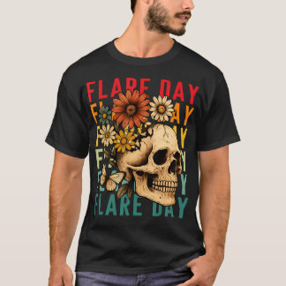 Camiseta Dia de Flare Fibromialgia Disautonomia Crânio Invi