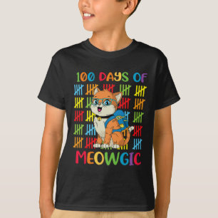 Camiseta Dia de Gato Meowgic Garotos Da Escola De Gato Pres