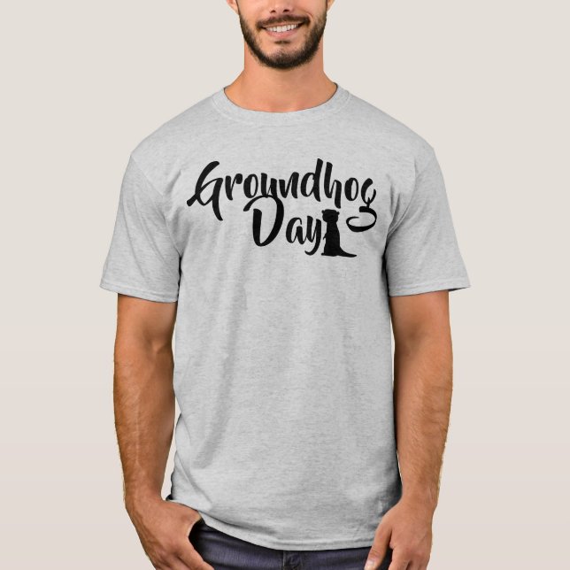 Camiseta Dia de Groundhog com Sombra de Groundhog (Frente)