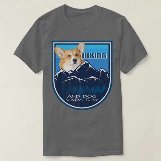 Camiseta Dia De Itinerância E Cachorro Corgi387 (Frente do Design)