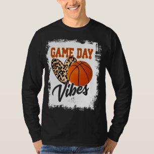 Camiseta Dia de Jogo Branqueado Vibes Vã Vã de Basquete Mãe